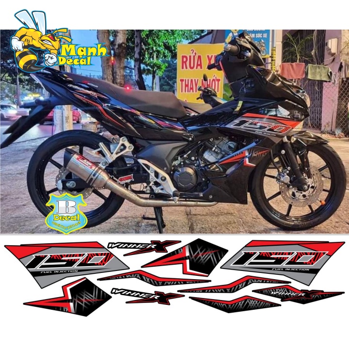 Ten rời xe winner X sọc đỏ đen