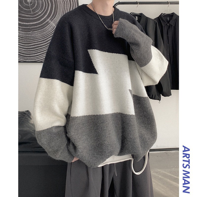 Áo Sweater dệt kim tay dài màu sắc trẻ trung cho nam Tf1 | BigBuy360 - bigbuy360.vn