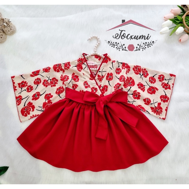 KIMONO CÁCH TÂN HOA SẮC ĐỎ NỔI BẬT [HÀNG ĐẸP]