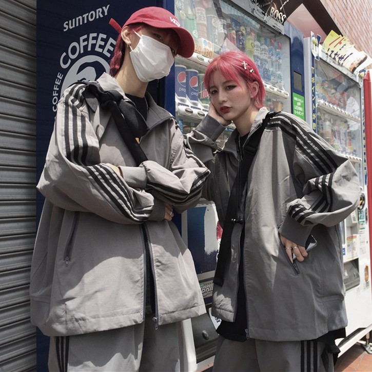 (ORDER) Áo khoác gió Nam/nữ form Unisex phối sọc tay style Retro Ulzzang Nhật Bản | BigBuy360 - bigbuy360.vn