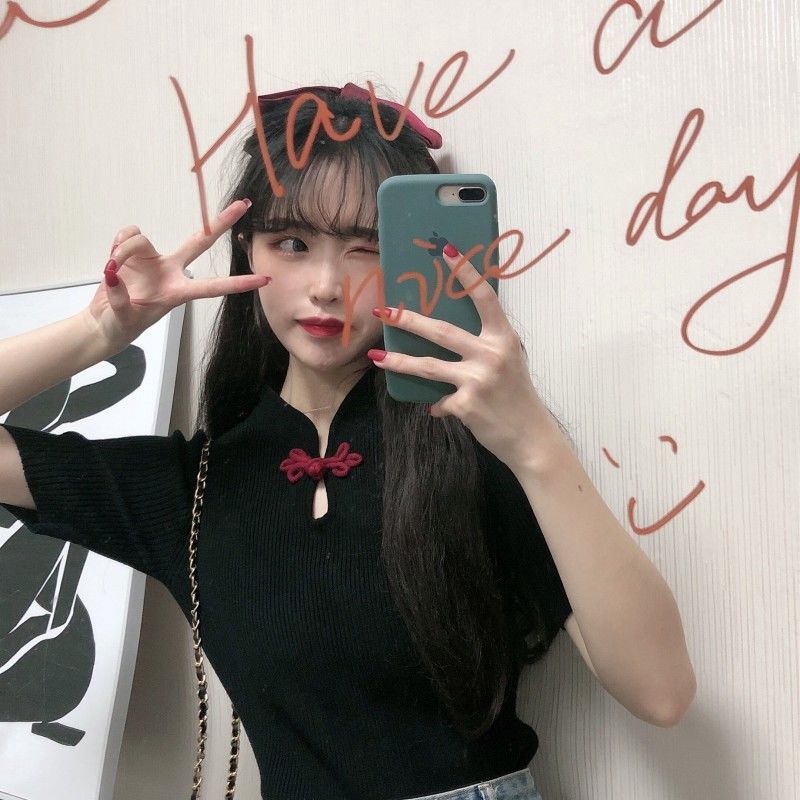 Áo nữ tay ngắn form ôm thanh lịch thời trang