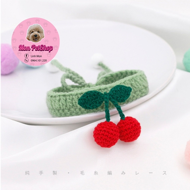 [ Siêu xinh ] Vòng cổ cherry cho thú cưng