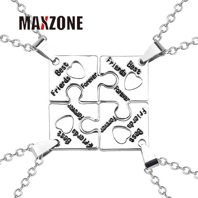 Vòng cổ Ghép Hình Bánh Pizza Trái Tim Ghép Thời Trang Cho Cặp Đôi Bạn Thân