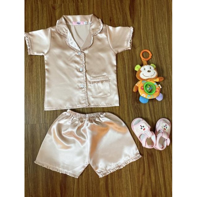 👼🏻 [SIZE 12-30KG] Bộ Pijama BÉ GÁI BÉ TRAI Phi Lụa Thái bèo đùi  ༷