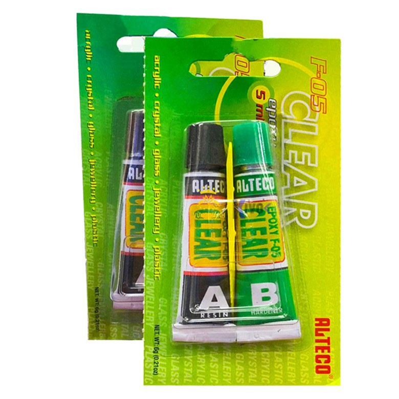 Keo AB Nhật 2 Thành Phần ALTECO F05 CLEAR EPOXY 6G Nhỏ Siêu Cứng Dán Nắp Đáy, Kính Đồng Hồ