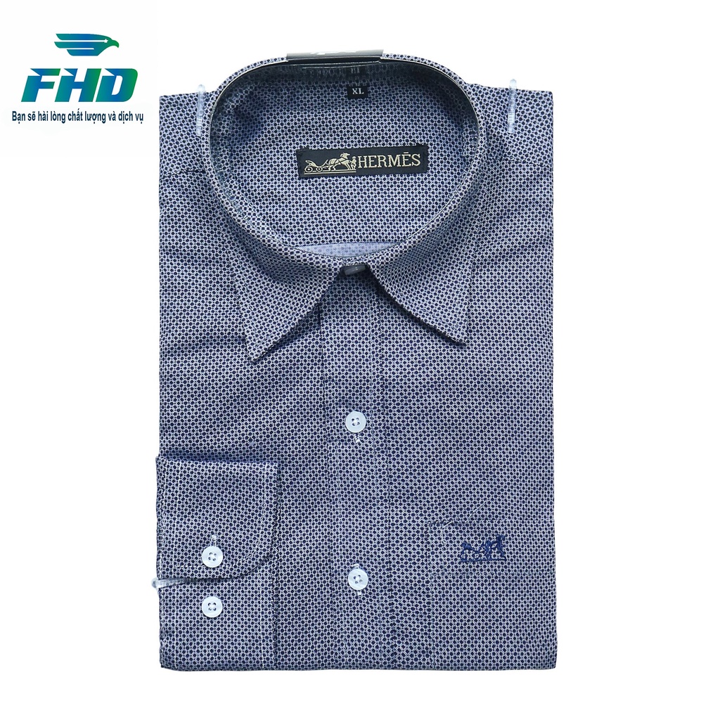 Áo Sơ Mi Nam Tay Dài Chất Vải Cotton Cao Cấp Mềm Mịn Họa Tiết Lạ Mắt FHDA019
