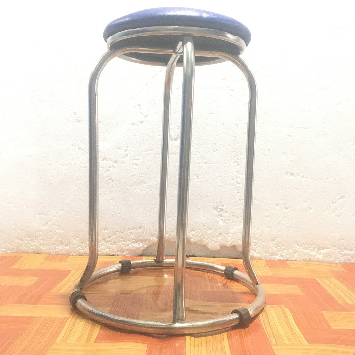 GHẾ ĐÔN INOX CAO CẤP VÒNG CHÂN CAO CÓ NỆM-GCV5019I-