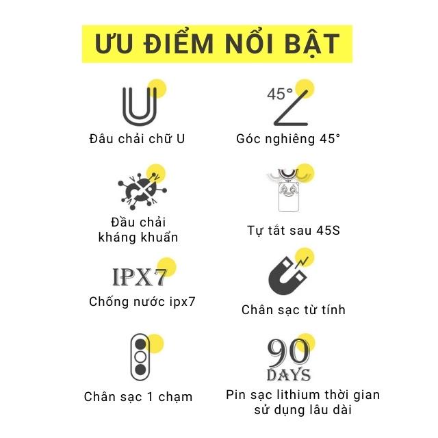 Bàn Chải Điện Cho Bé Đánh Răng Chữ U, Sạc Điện Từ Tính Đầu Chải Chữ U Silicon Cho Trẻ Em Từ 2 Đến 12 Tuổi DC30