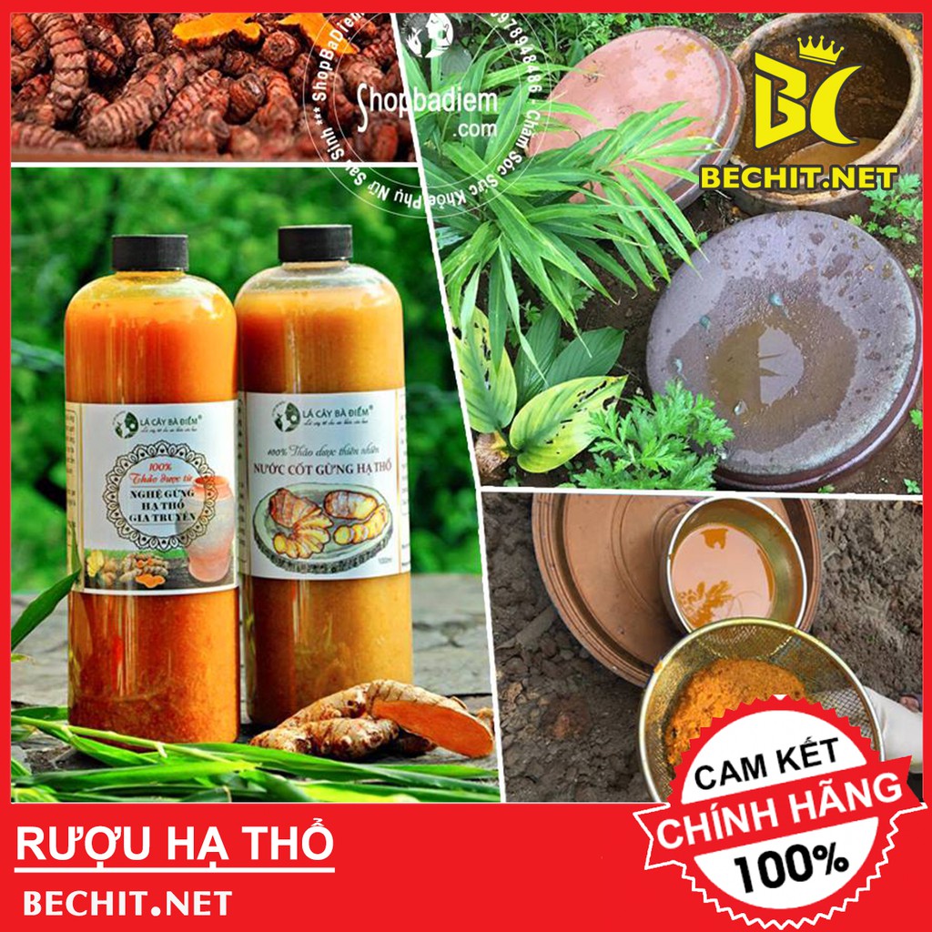 Cốt Gừng Nghệ Gấc Hạ Thổ Nước Cốt 1 - Rượu Hạ Thổ 100 Ngày Săn Chắc Bụng Mờ Thâm Rạn - Giảm Đau Nhức [HANMADE]