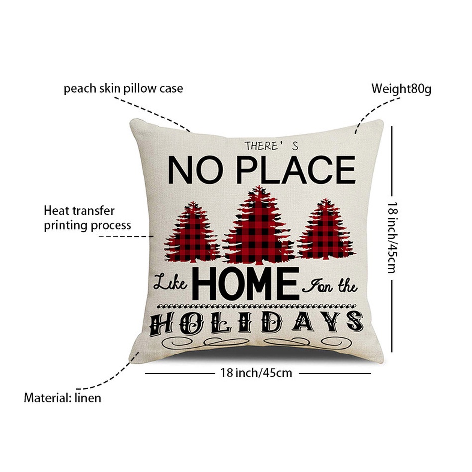Vỏ gối 45x45cm họa tiết giáng sinh dễ thương