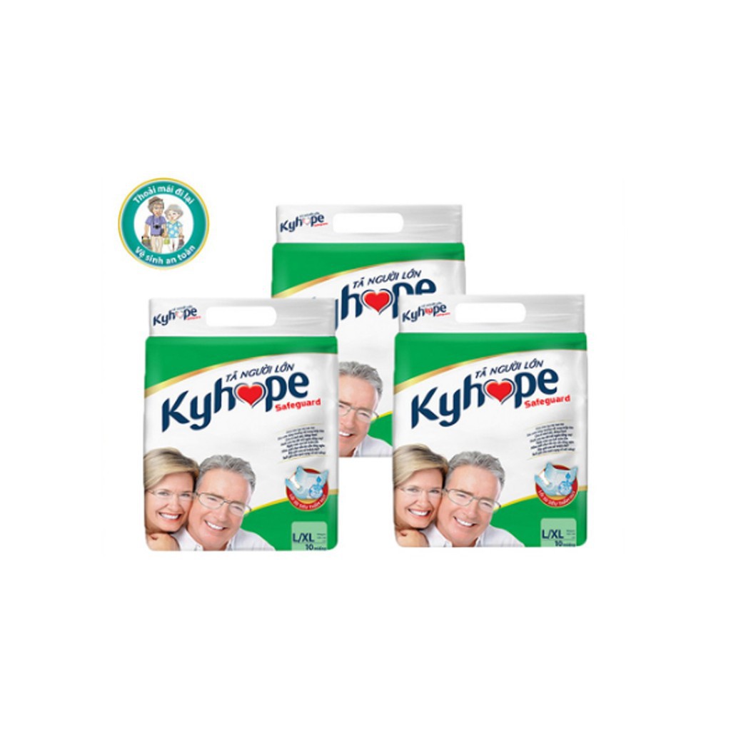 [COMBO 3 GÓI] Tả dán người già KYHOPE SAFEGUARD size M, L/XL - 10 miếng