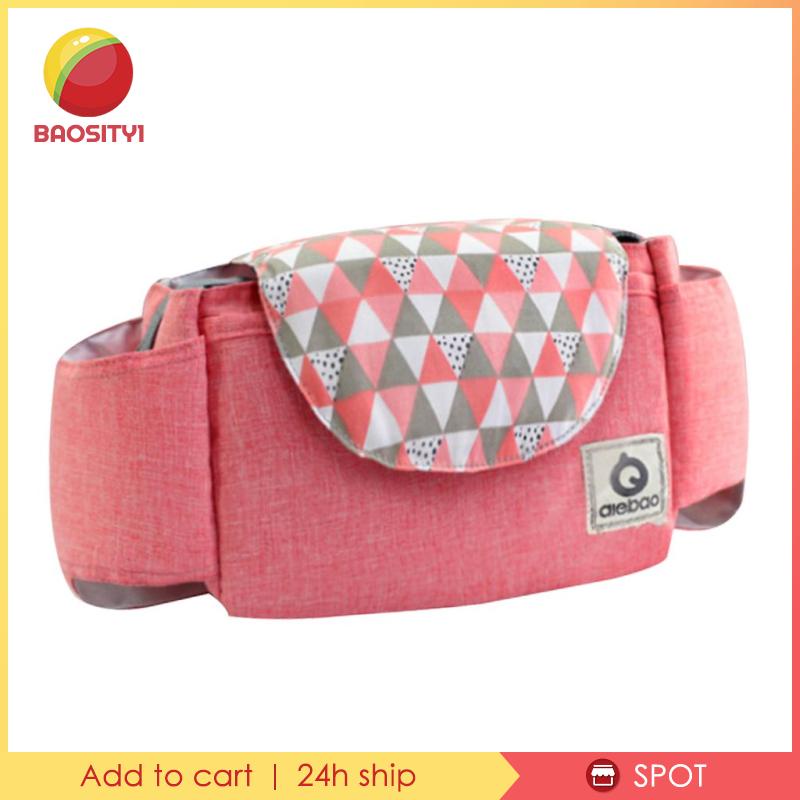 [Baosity1] Túi Đựng Đồ Gắn Xe Đẩy Em Bé Có Dây Đeo Màu Xám