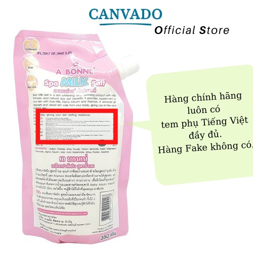 [TẶNG QUÀ ĐƠN TỪ 49K] ] Muối Bò Tẩy Tế Bào Chết Abonne Spa Milk Salt  Thái Lan 350G