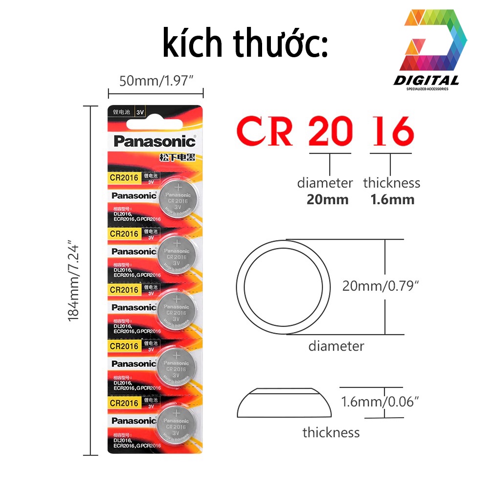 Pin Cmos Panasonic CR2032 / CR2025 / CR2016 Lithium 3V Chính Hãng