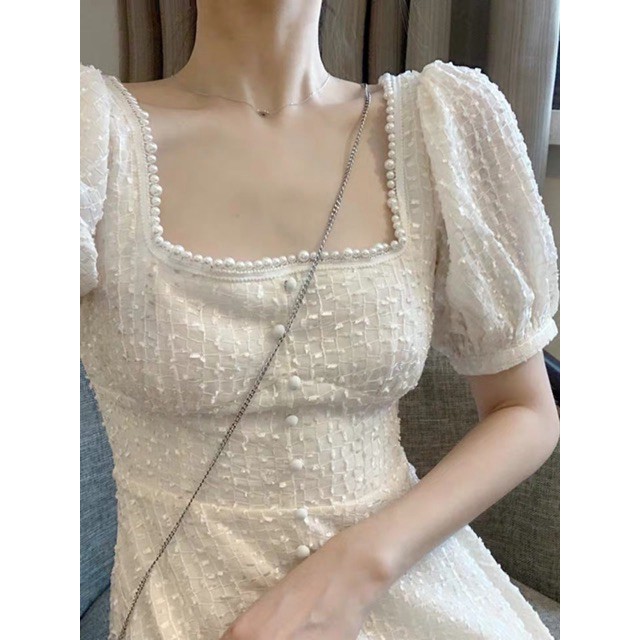 [ORDER] Đầm tiểu thư cổ vuông_ đầm body trắng dự tiệc sang trọng | BigBuy360 - bigbuy360.vn