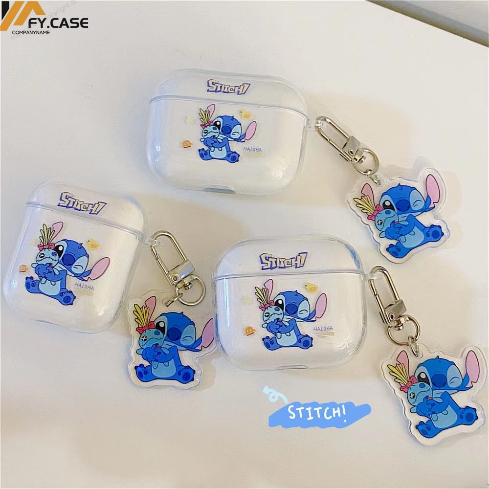 Vỏ Bảo Vệ Hộp Sạc Tai Nghe Airpod 1 2 3 Pro Bằng Silicon Chống Sốc Hình Stitch Dễ Thương
