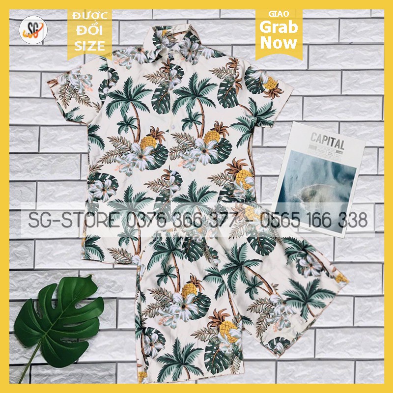 Nguyên Bộ Sơ Mi Đi Biển Cao Cấp - Đủ Size Cho Cả Nhà  - Chất Vải Kate Thái Mát Mẻ  Áo thun giá sỉ