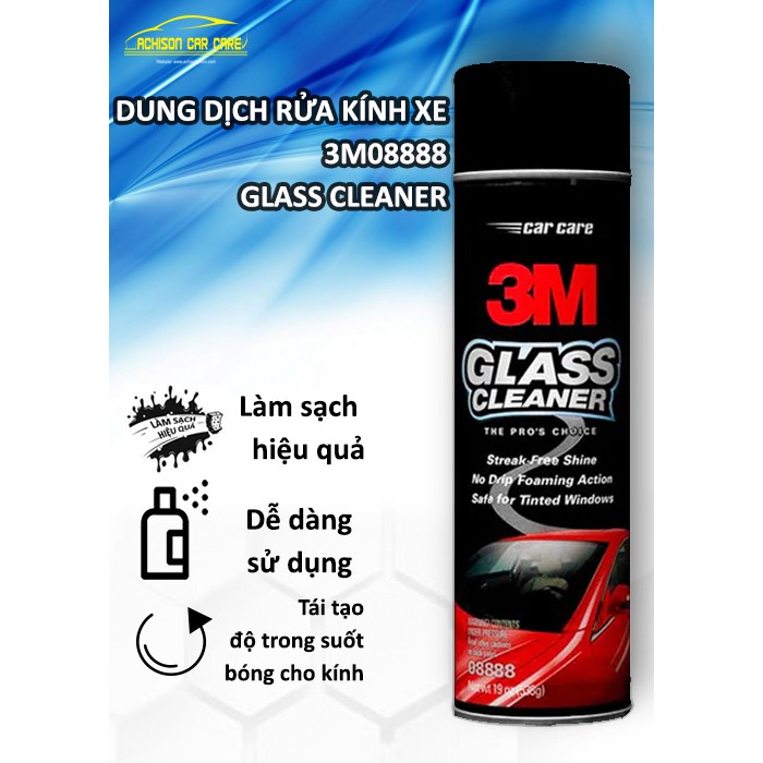 3M CHÍNH HÃNG GIÁ THANH LÝ NƯỚC RỬA KÍNH XE HƠI 3M 08888 GLASS CLEANER