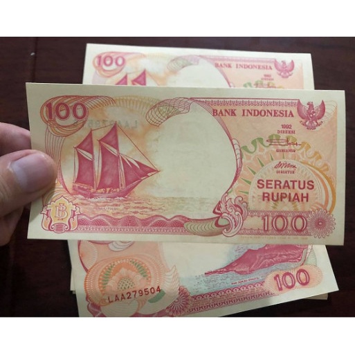 Tờ Indonesia, 100 Rupiah thuận buồm xuôi gió 1992, phong thủy sưu tầm