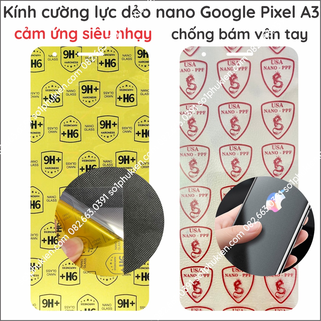 Dán cường lực Google Pixel 3A dẻo nano chuẩn cường lực 9H+