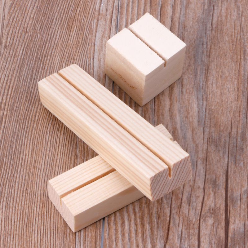 1 Giá Đỡ Kẹp Ảnh / Thẻ Ghi Chú Để Bàn Bằng Gỗ Tự Nhiên