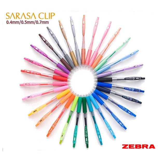 Bút bi gel Zebra Sarasa clip Nhật Bản cỡ 04