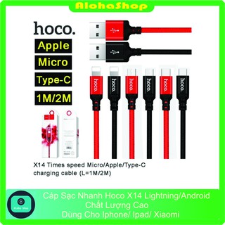 Cáp Sạc Nhanh Hoco X14 Lightning/Android Chất Lượng Cao Cho Iphone Ipad Xiaomi - Hàng Chính Hãng
