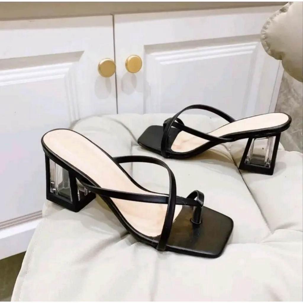 Size 35 - 40 Dép Cao Gót Nữ 5 Phân Gót Vuông Trong Quai Mãnh Siêu Đẹp - MS 129