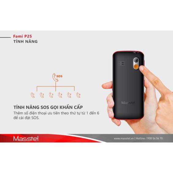 Điện Thoại Masstel Fami s,Fami P25 tặng DOCK sạc Cho Người Già -2 Sim -LOA TO BÀN PHÍM LỚN