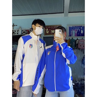 khoác dù puma xanh trắng