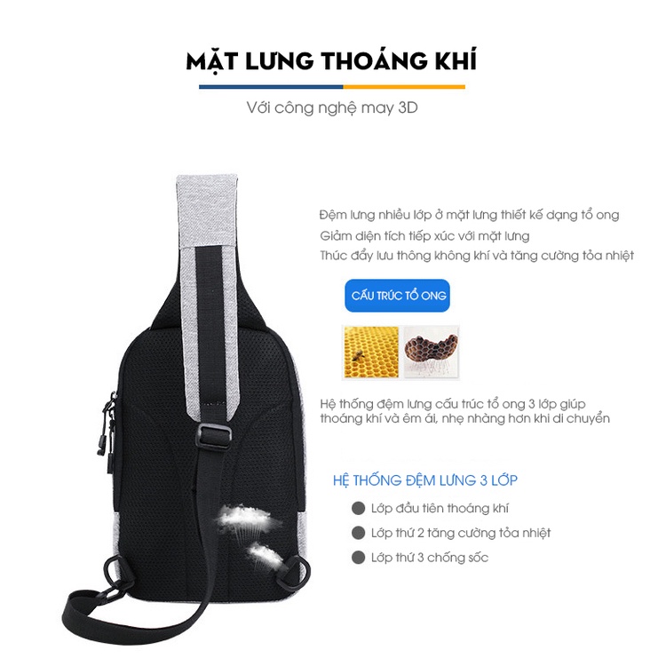 Túi đeo chéo nam nữ, phong cách Hàn Quốc, túi bao tử, đeo ngực, đeo vai, thiết kế nhỏ gọn, phù hợp đi chơi, dạo phố | BigBuy360 - bigbuy360.vn