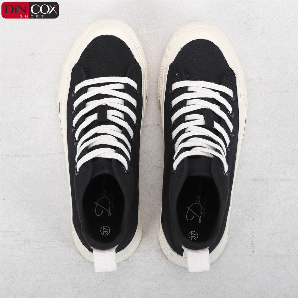 Giày Sneakers Nữ Cổ Cao DinCox  D09 BLACK