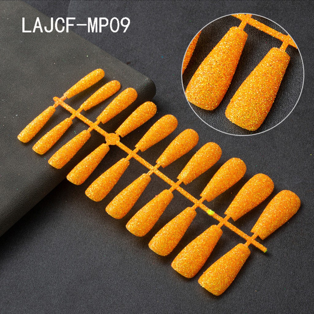 Set 20 Móng Tay Giả Đính Kim Tuyến Lấp Lánh Thời Trang Cho Nữ