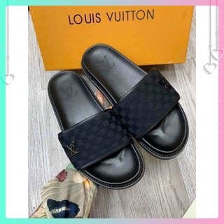 Dép Lê lv nam quai ngang kẻ caro