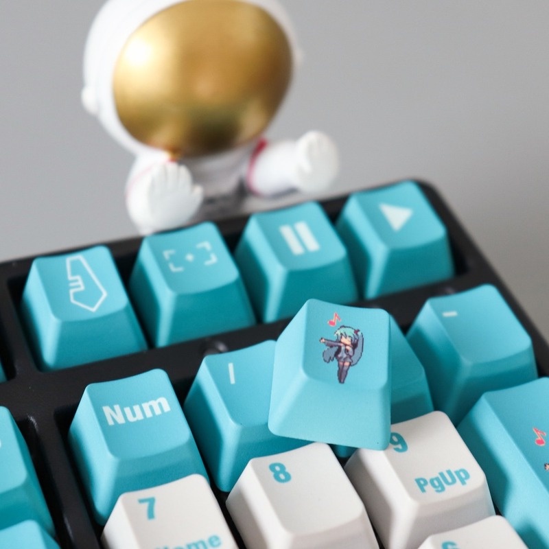 Keycap Hatsune Miku OEM Profile PBT Dye Sub bàn phím cơ bàn phím cơ 124 phím