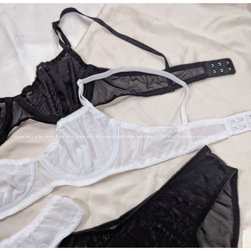 Áo lót lưới trơn có gọng nâng, kèm mút rời- BILLI - EIRA.BRA