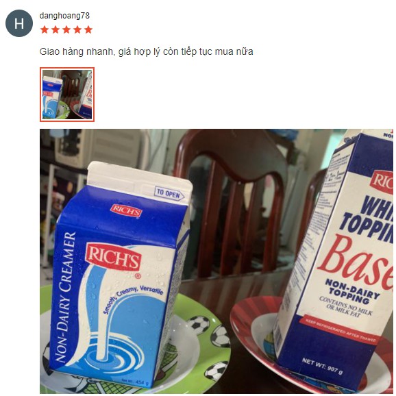 Kem Béo Topping Base (Rich's Gold Label) 907gram | BigBuy360 - bigbuy360.vn