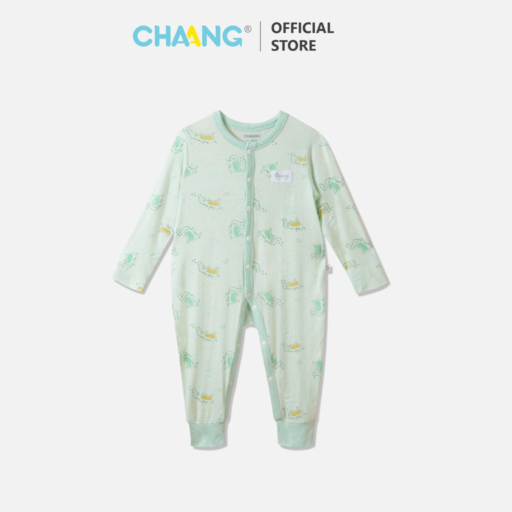 Bodysuit dài cúc giữa sơ sinh Lake xanh CHAANG