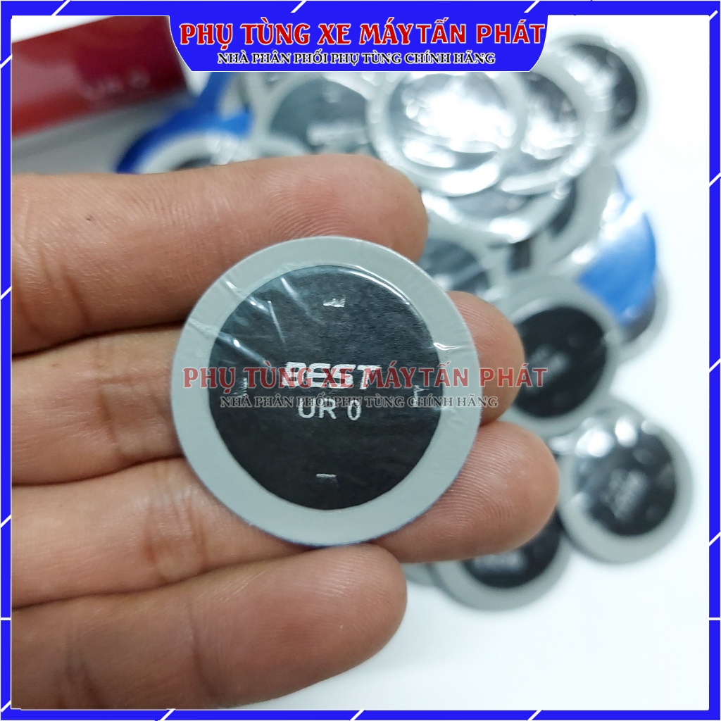 Hộp 100 miếng Tròn 35mm Vá Vỏ - Ruột Xe Đạp Xe Máy Ô Tô Chính Hãng Bestpatch Made INDIA