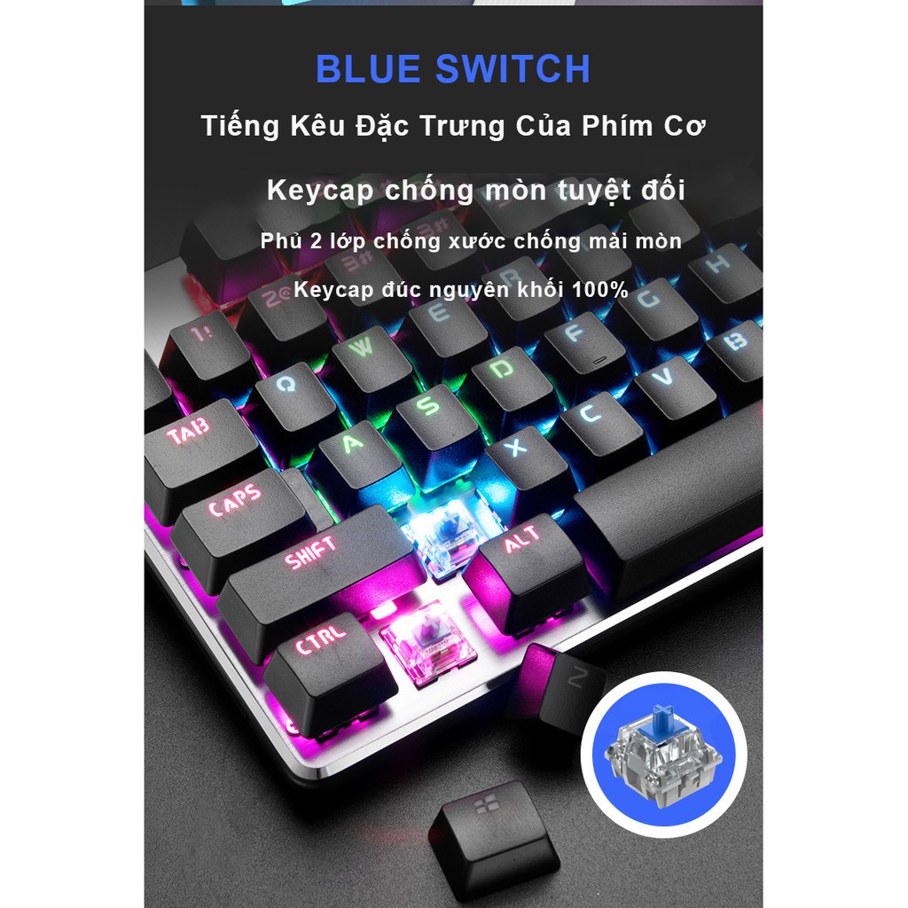 [CHÍNH HÃNG] Bàn Phím Cơ Langtu G900 - Bàn Phím Cơ Led RGB Blue switch Bảo Hành 12 Tháng