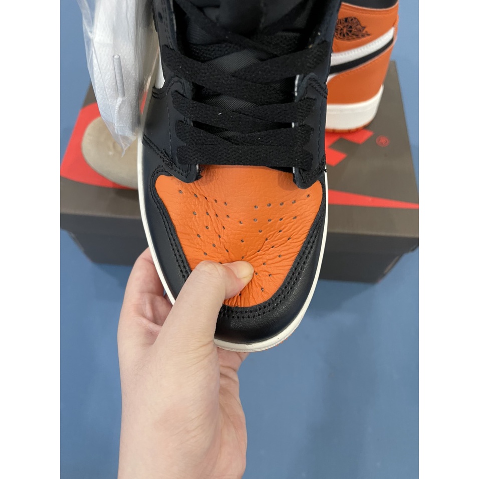 Giày Jordan cổ cao, Giày Jodan Cam Đen Cổ Cao Hàng Cao Cấp Full Box, Bill, Phụ Kiện