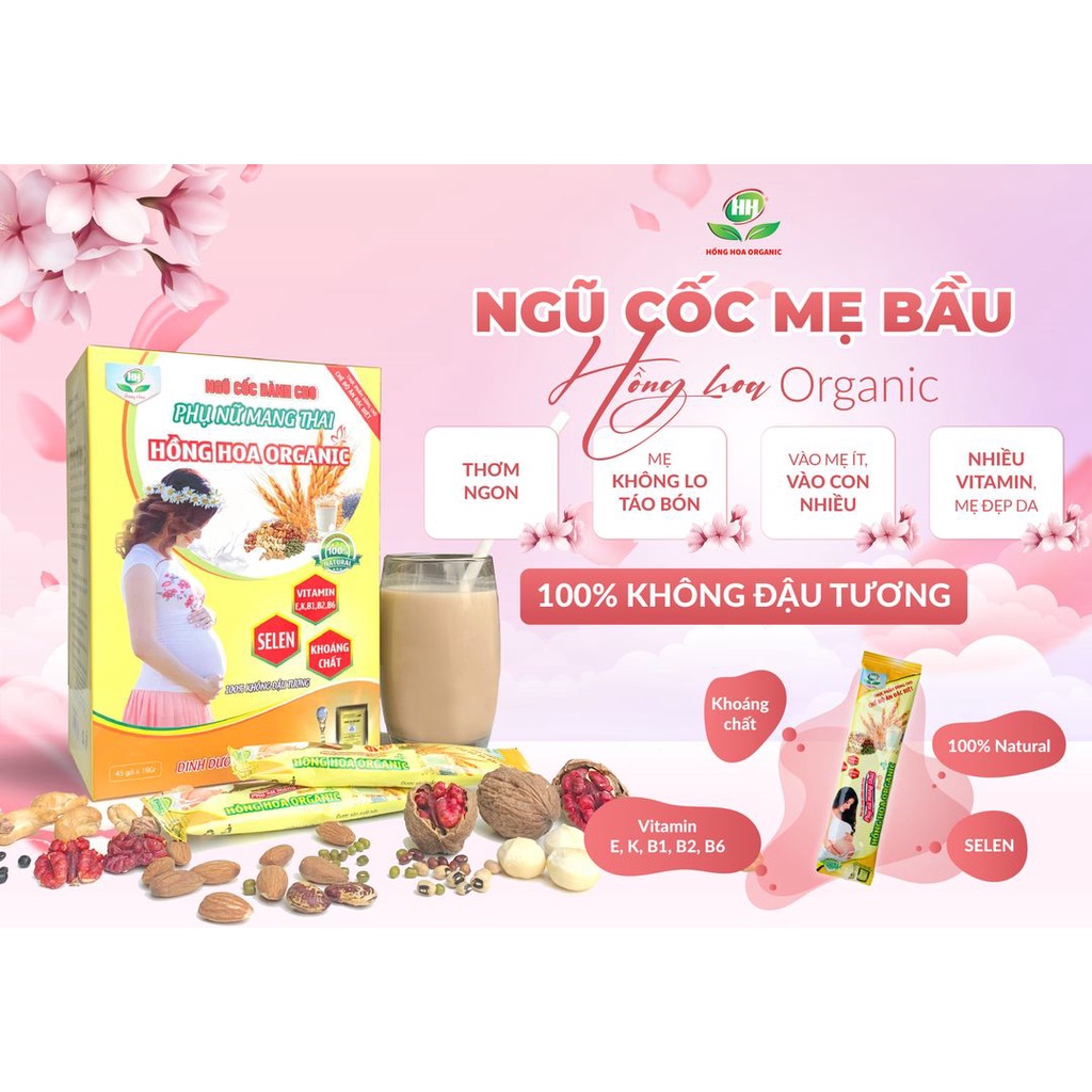 Ngũ Cốc Mẹ Bầu - Hộp 45 Gói 810g- Ngũ Cốc bổ dưỡng Cho Mẹ Mang Thai