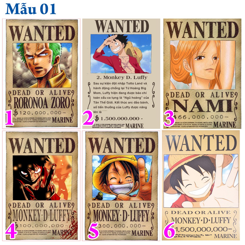 Poster / Tranh dán tường anime one piece - Luffy (đủ các nhân vật)