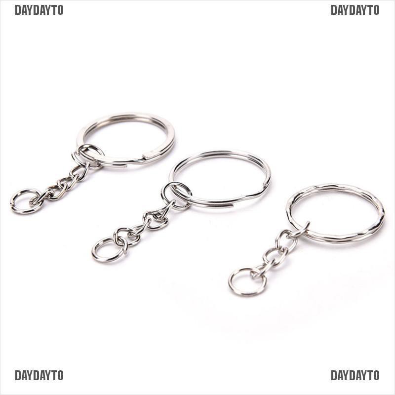 Set 50 Móc Chìa Khóa Bằng Bạc Bóng DIY