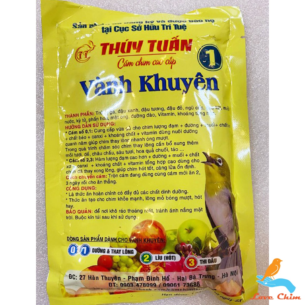 Cám chim khuyên Thúy Tuấn số 1 cao cấp 100gram - Cám khuyên Thúy Tuấn cao cấp giá rẻ LOVECHIM