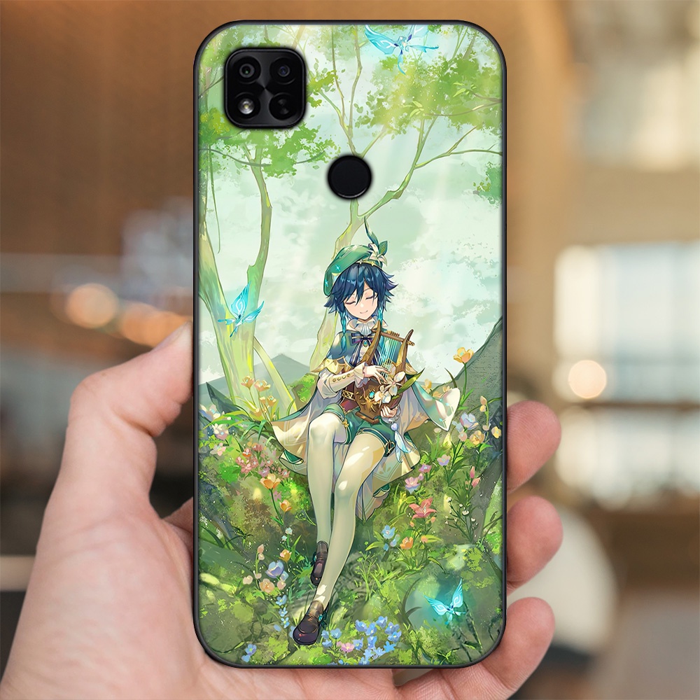 Ốp lưng Xiaomi Redmi 10A viền đen in hình Venti Genshin Impact