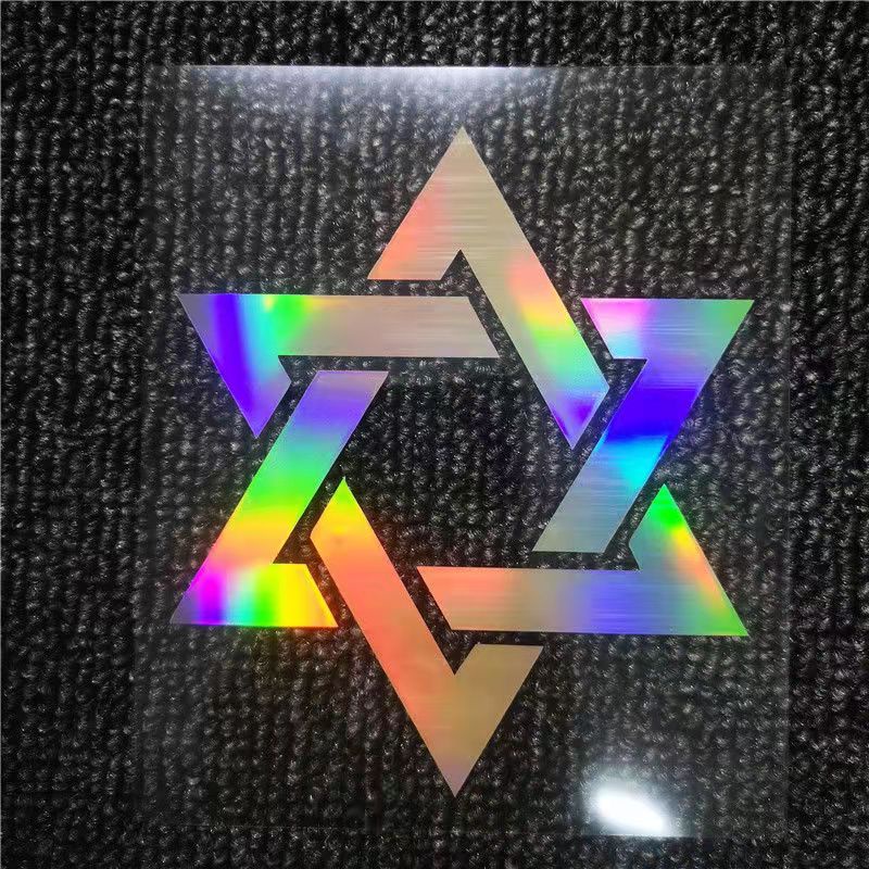 Miếng Dán Trang Trí Xe Hơi Hình logo Màu laser Phản Quang Độc Đáo