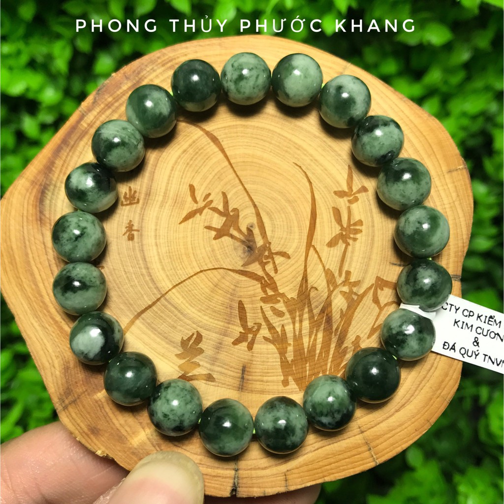 Vòng tay phong thủy ngọc cẩm thạch (Jadeite) 9 li loại vip