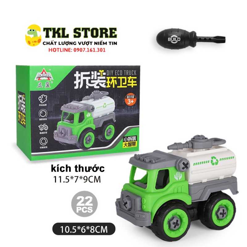 Xe đồ chơi cho bé, xe lắp ráp cho bé, bộ xe cứu hỏa xe đô thị - TKL STORE