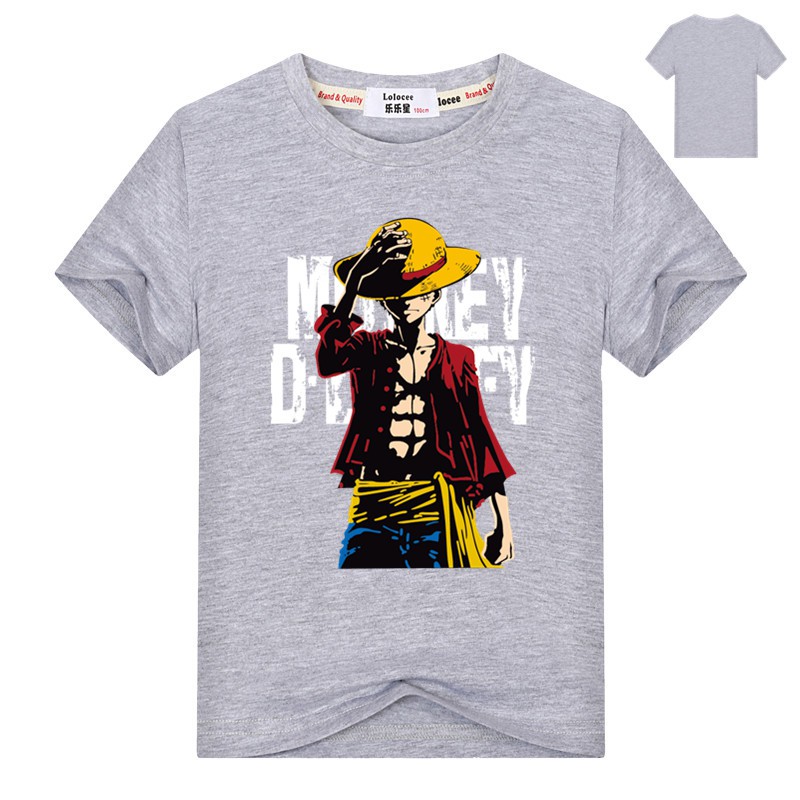 Áo Thun Tay Ngắn In Hình Hoạt Hình One Piece Có 7 Màu Cho Nam